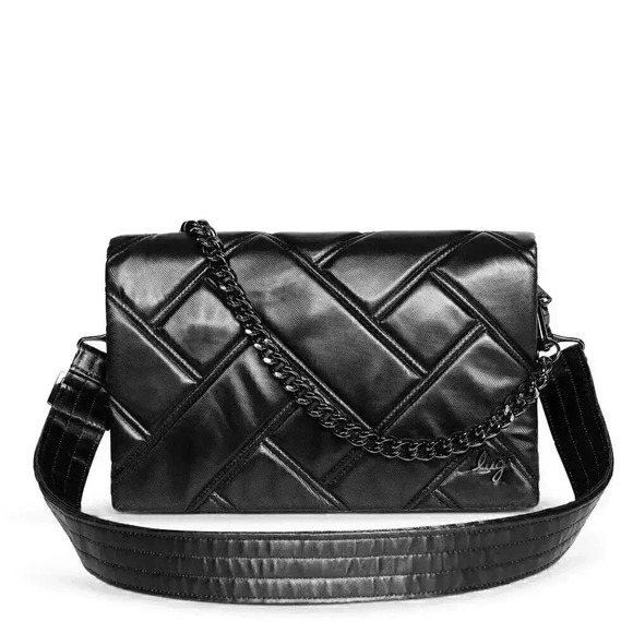 Lug Handbags - LUG Huddle Shoulder Bag / Purse/ Handbag - Metallic Black